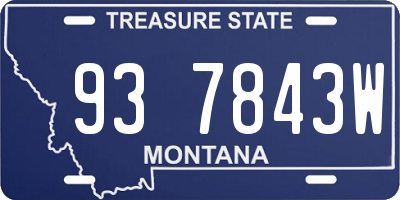 MT license plate 937843W