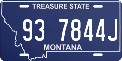 MT license plate 937844J