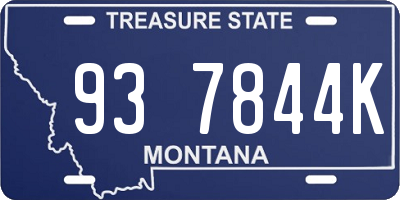 MT license plate 937844K