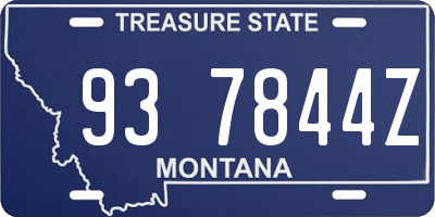 MT license plate 937844Z
