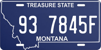 MT license plate 937845F