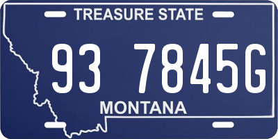 MT license plate 937845G