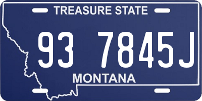 MT license plate 937845J
