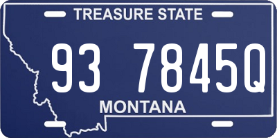 MT license plate 937845Q