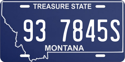 MT license plate 937845S