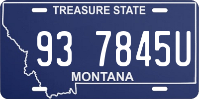 MT license plate 937845U