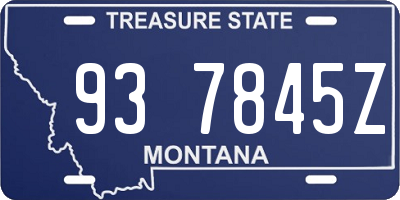 MT license plate 937845Z