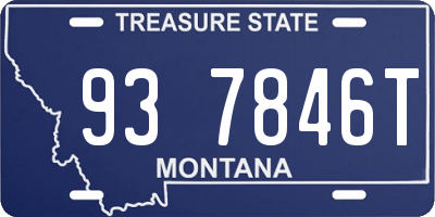 MT license plate 937846T