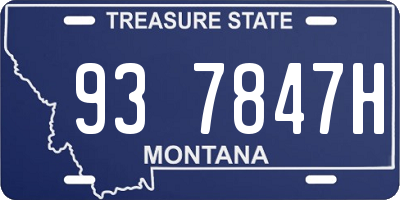 MT license plate 937847H