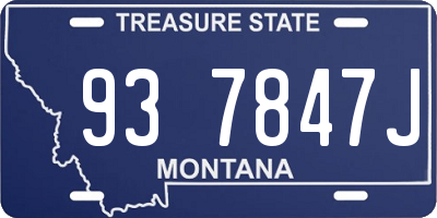 MT license plate 937847J