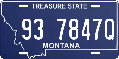 MT license plate 937847Q