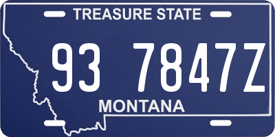 MT license plate 937847Z
