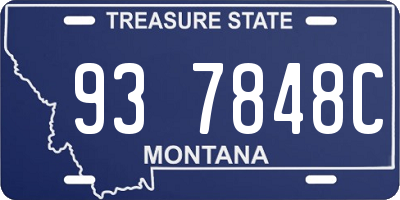 MT license plate 937848C