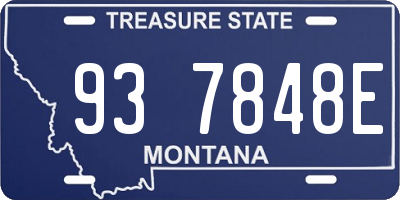 MT license plate 937848E