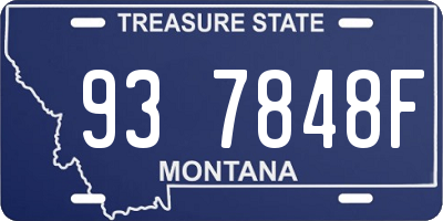 MT license plate 937848F