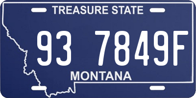 MT license plate 937849F