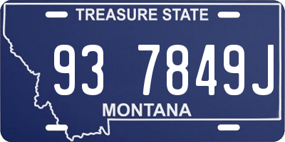 MT license plate 937849J