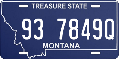 MT license plate 937849Q