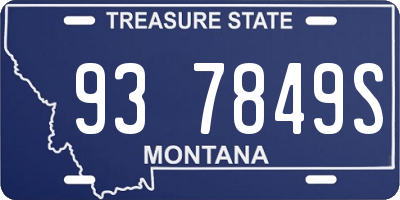MT license plate 937849S