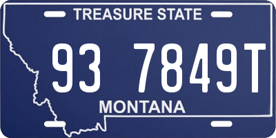 MT license plate 937849T