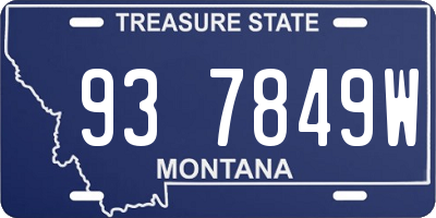MT license plate 937849W