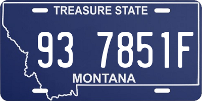 MT license plate 937851F