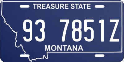 MT license plate 937851Z