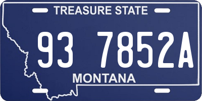 MT license plate 937852A
