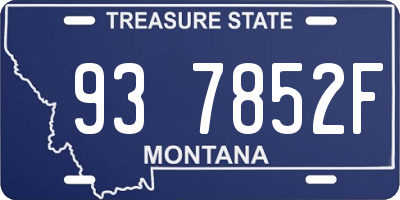 MT license plate 937852F