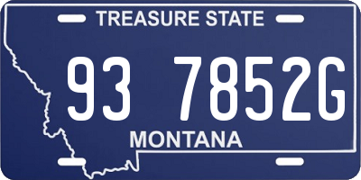 MT license plate 937852G