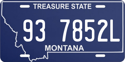 MT license plate 937852L