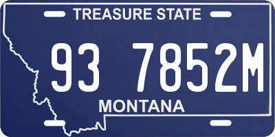 MT license plate 937852M