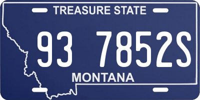 MT license plate 937852S