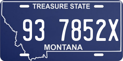 MT license plate 937852X