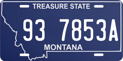 MT license plate 937853A