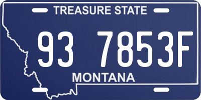 MT license plate 937853F