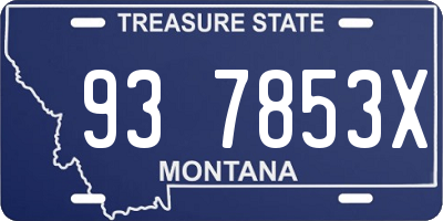 MT license plate 937853X