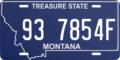 MT license plate 937854F