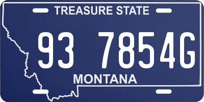 MT license plate 937854G