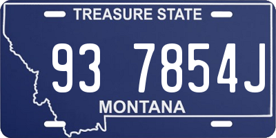 MT license plate 937854J