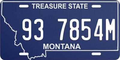 MT license plate 937854M