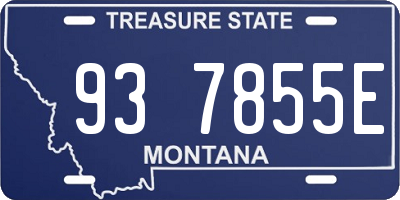 MT license plate 937855E