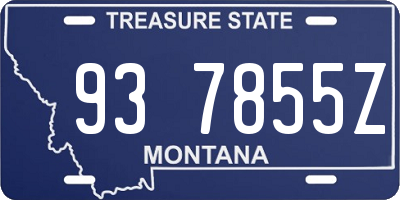 MT license plate 937855Z