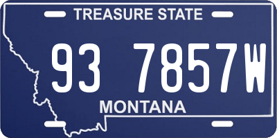 MT license plate 937857W