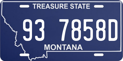 MT license plate 937858D