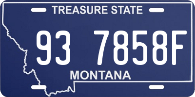 MT license plate 937858F
