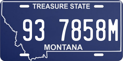 MT license plate 937858M