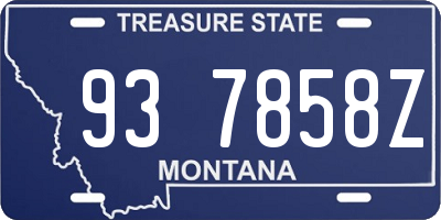 MT license plate 937858Z