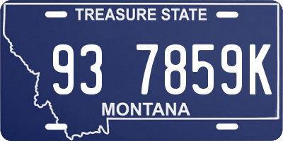 MT license plate 937859K