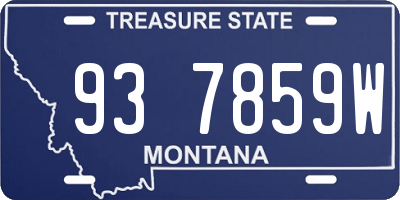 MT license plate 937859W